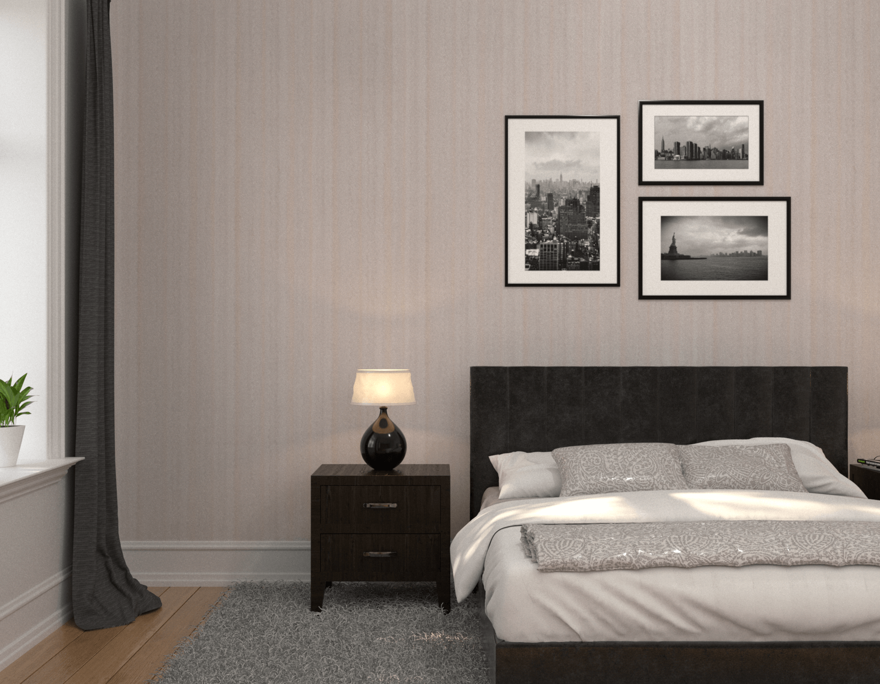 Bedroom Designer Sculptured Stripe