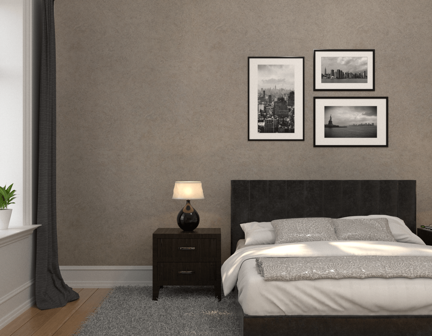 Bedroom Designer Smooth Concrete