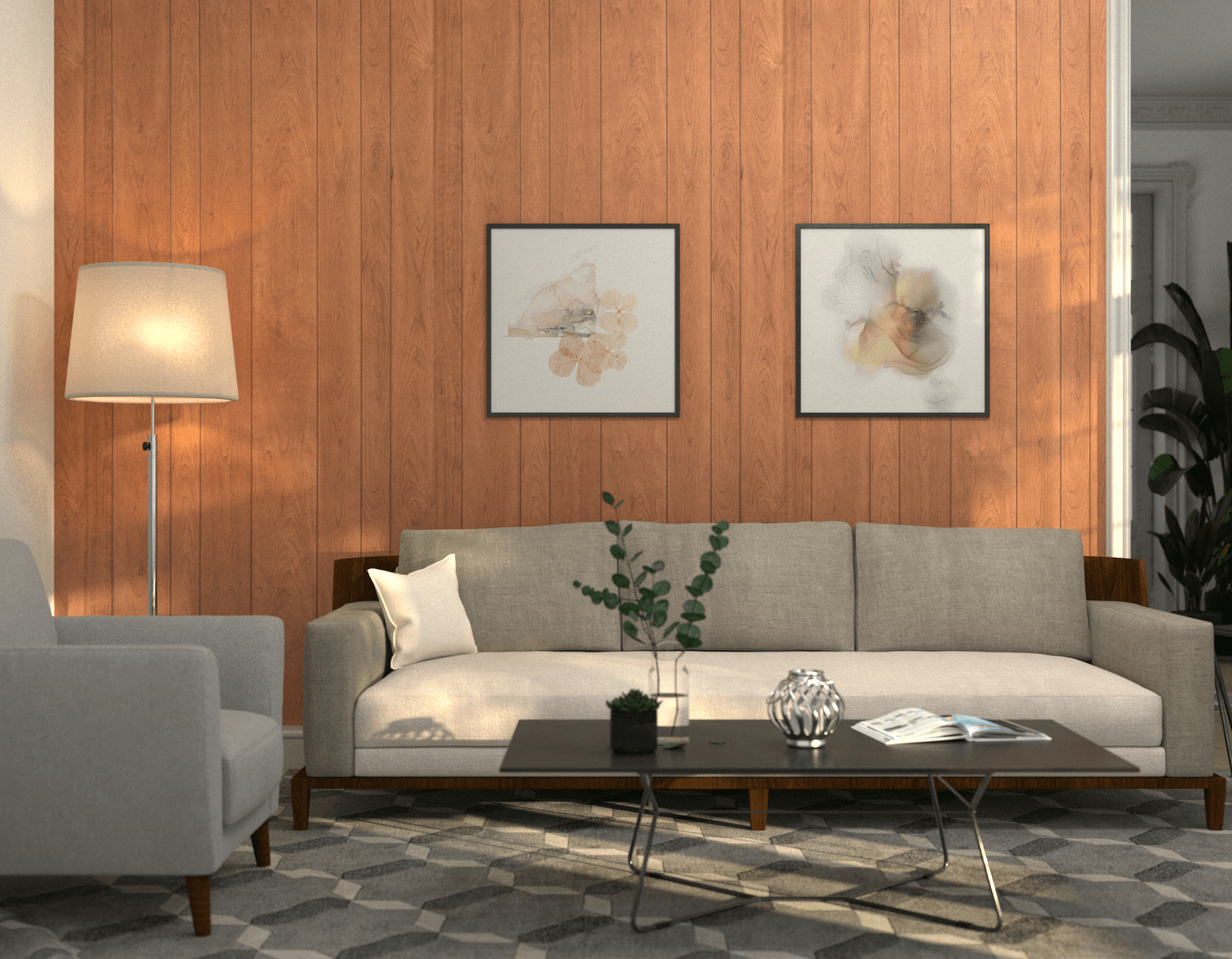 Living Room Wood Fireside Cherry