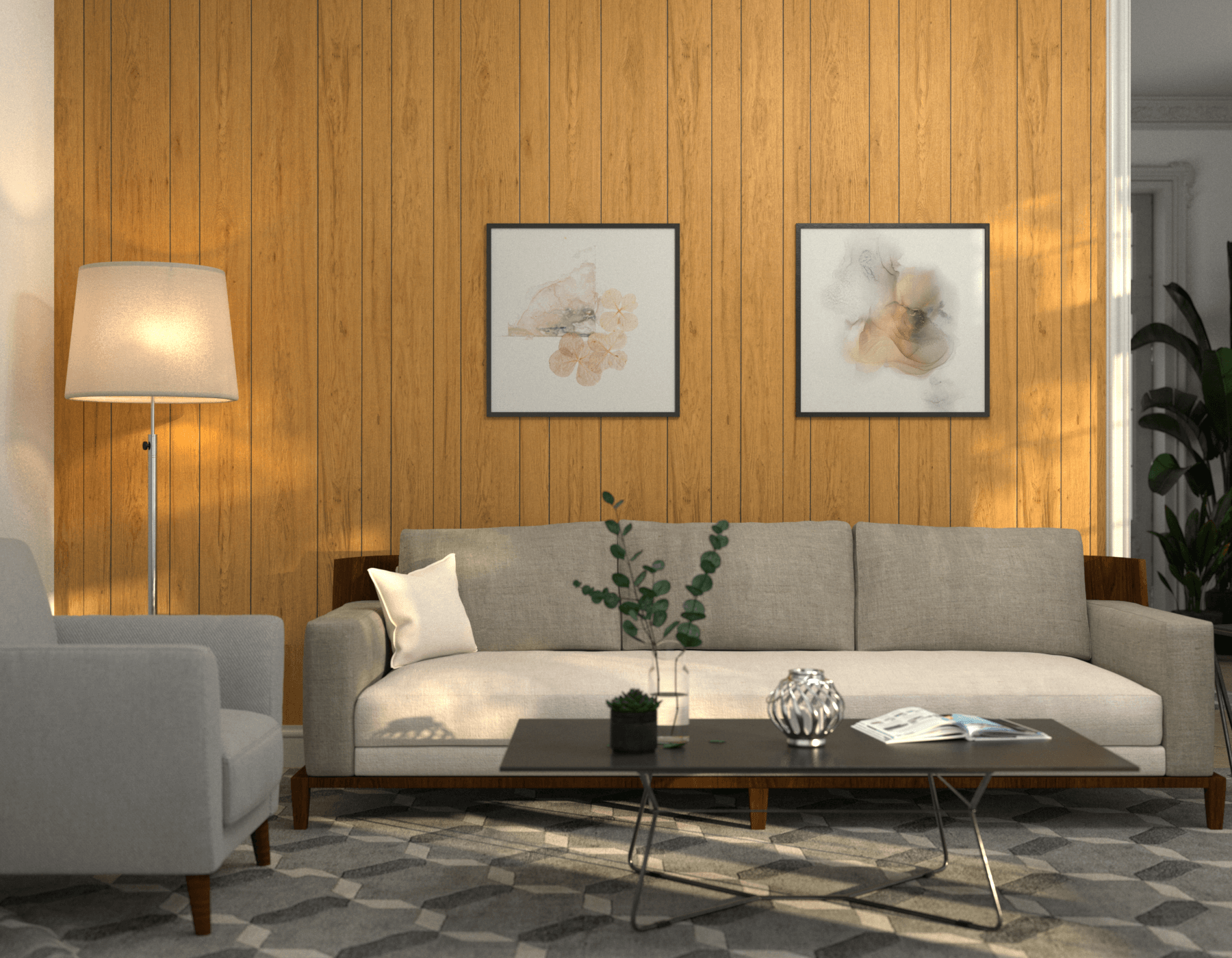 Living Room Wood Riverton Hickory